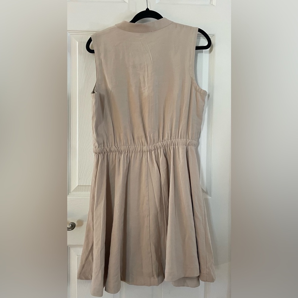 Nine West Beige Button-Front A-line Shirt Dress Large - Picture 2 of 3